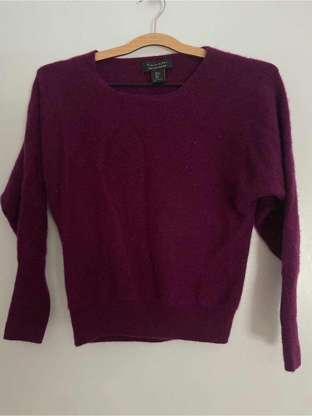 Tahari Plum 100% cashmere Sweater